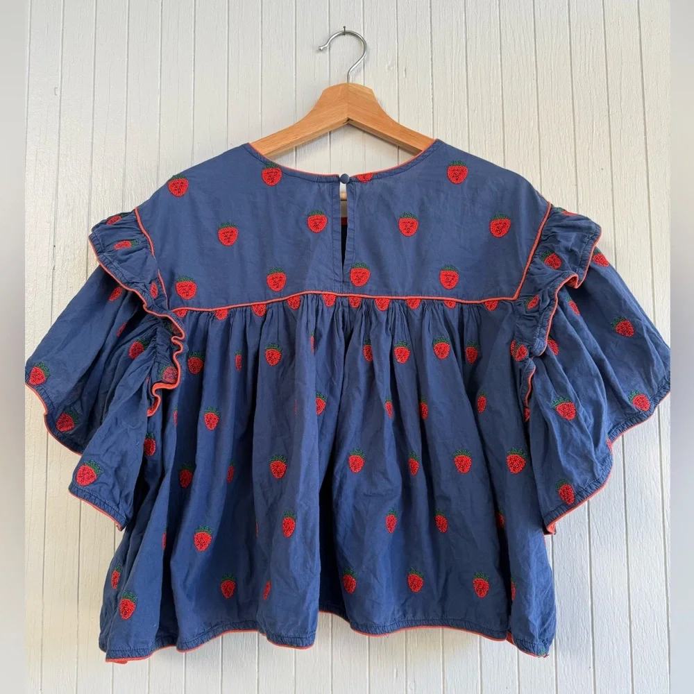 Farm Rio Strawberry Ruffle Blouse - Picture 2 of 11